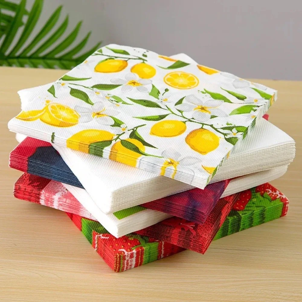 🍋 Print Lemon Napkin Paper Towel Fruit Party Paper Placemat 2Ply 20pcs/pac
